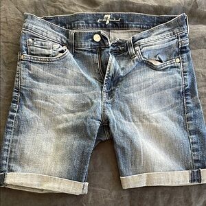 7 For All Mankind Blue Jean Shorts